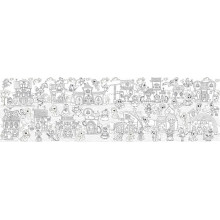 Обои раскраски, раскраски для детей Пони и Принцессы, 60х200 (2606234202)