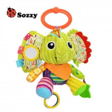 Игрушка-подвеска Слоник Sozzy на коляску, кроватку, автокресло, прорезыватель+погремушка (2509204206)