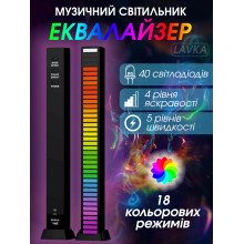 Музыкальный эквалайзер Lavka, светодиодный LED светильник, подсветка для музыки, 40 светодиодов, реакция на шум 2602254201