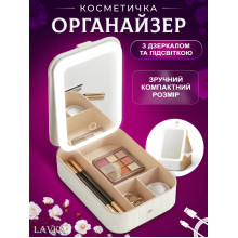 Портативная косметичка Lavka, несессер, компактный бьюти кейс, органайзер для косметики с зеркалом и LED подсветкой, дорожная косметичка 1604254203 Портативная косметичка Lavka, несессер, компактный бьюти кейс, органайзер для косметики с зеркалом и LED подсветкой, дорожная косметичка 1604254203