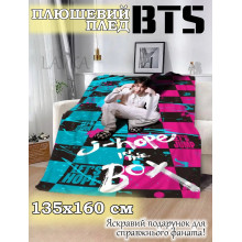 Плюшевый плед Lavka с J hopе из BTS, 3D плед BTS Джей Хоуп, 135х160 см 3001254205 Плюшевый плед Lavka с J hopе из BTS, 3D плед BTS Джей Хоуп, 135х160 см 3001254205