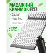 Массажный акупунктурный коврик с валиком аппликатор Кузнецова иппликатор с иголками для спины шеи для снятия боли улучшения сна нормализации кровообращения серый 3007264201