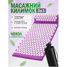 Массажный акупунктурный коврик с валиком аппликатор Кузнецова иппликатор с иголками для спины шеи для снятия боли улучшения сна нормализации кровообращения фиолетовый 3107264203