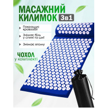 Массажный акупунктурный коврик с валиком аппликатор Кузнецова иппликатор с иголками для спины шеи для снятия боли улучшения сна нормализации кровообращения синий 3107264202