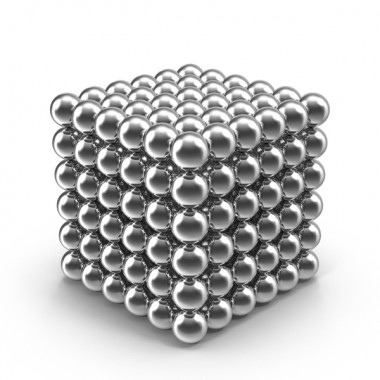 Магнитная игрушка-конструктор головоломка Неокуб Neocube 216 шариков 4 мм. Silver (8052042039)
