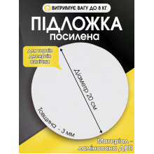 Подложка для торта капкейков десертов универсальная круглая 20 см диаметр толщина 3 мм ламинированная ДВП 2002264201 Подложка для торта капкейков десертов универсальная круглая 20 см диаметр толщина 3 мм ламинированная ДВП 2002264201